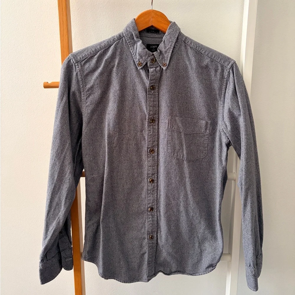 Men’s J. Crew Gray Casual Button-Down Shirt
